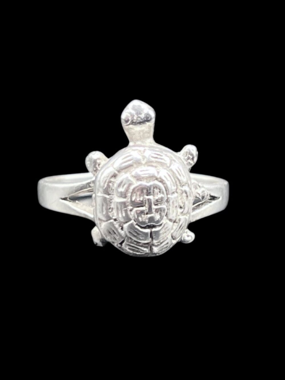 Sterling Silver Turtle Poison Ring or Pillbox Ring Size 7 Slightly Adjustable